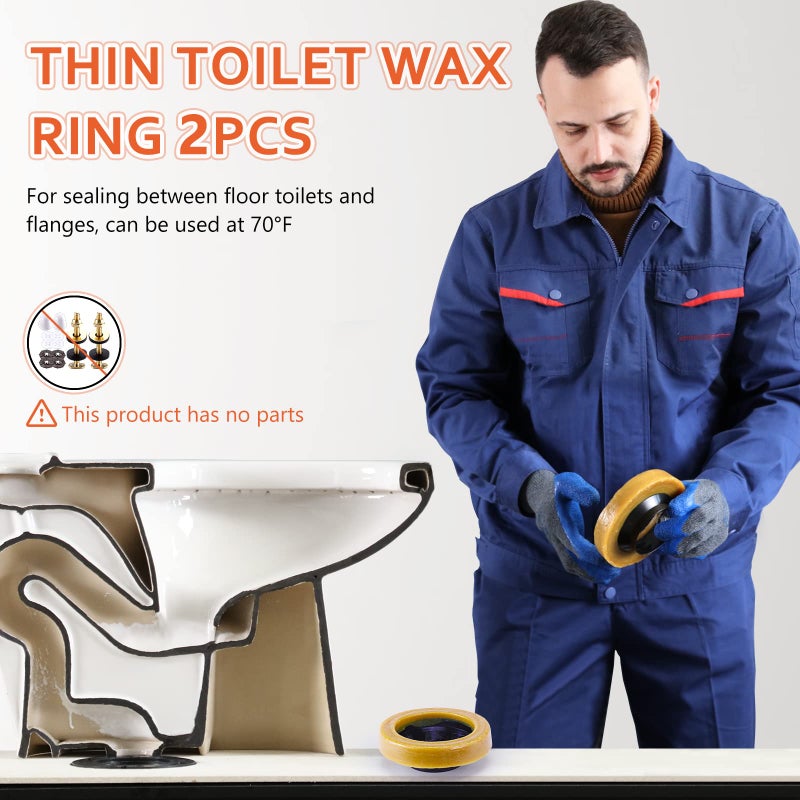 boeemi Toilet Wax Ring,Thick Wax Ring for Floor-Standing Toilets Fits 3-Inch or 4-Inch Waste Lines Wax Rings for Toilets(2 PCS). - Image 2